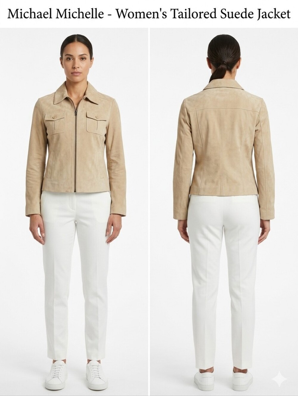 MICHAEL MICHELLE LEATHER JACKET SIZE XL IN A BEAUTIFUL TAN
